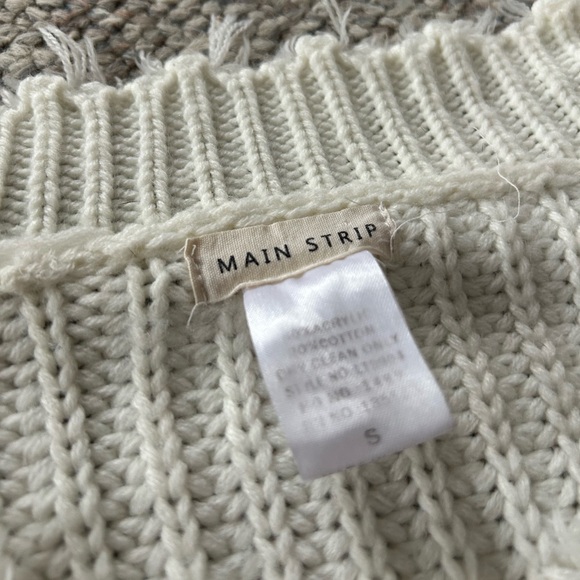 SMALL White Mainstrip Knit Sweater - Picture 3 of 6